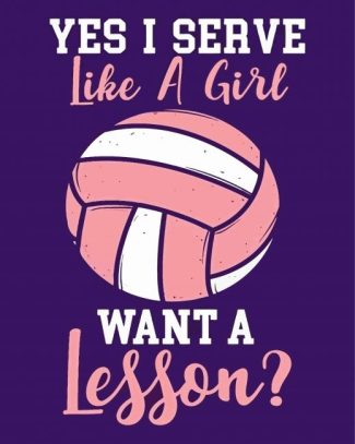 Aesthetic Girl Volleyball Quote Diamond Paintings