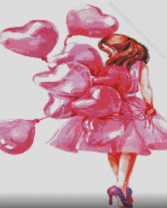 Aesthetic Pink Balloons Hearts Diamond Paintings