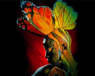Aesthetic Black Woman Butterfly Diamond Paintings