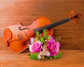 Aesthetic Bouquet And Violin Diamond Paintings
