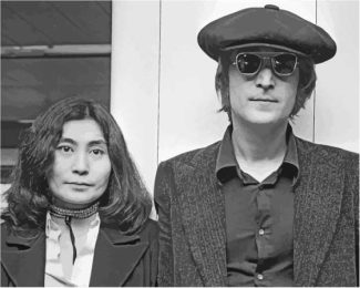Black And White Lennon And Yoko Ono Diamond Paintings