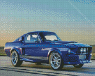 Dark Blue Classic Ford Mustang Diamond Paintings