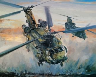 Aesthetic War Helicopters Diamond Paintings