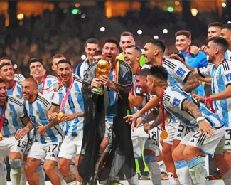 Argentina Team With The Fifa World Cup 2022 Diamond Paintings