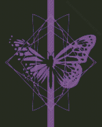 Black And Purple Butterfly Illustration Diamond Paintings