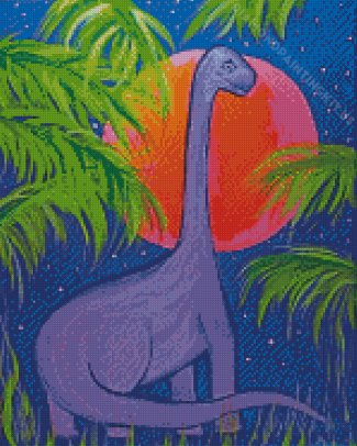 Brontosaurus Night Art Diamond Paintings