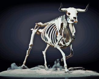 Bull Skeleton Render Diamond Paintings