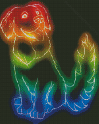 Colorful Neon Dog Diamond Paintings