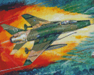 F100 Super Sabre Aircraft Art Diamond Paintings