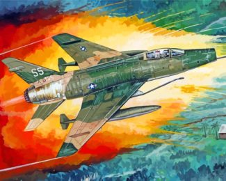 F100 Super Sabre Aircraft Art Diamond Paintings