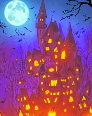 Light Halloween Castle Diamond Paintings