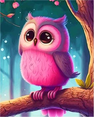 Pink Owl Diamond Paintings
