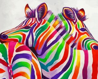 Rainbow Zebra Hugs Diamond Paintings