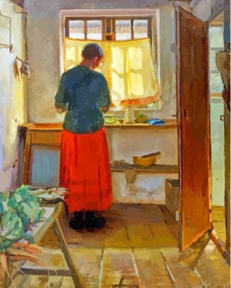 The Maid In The Kitchen Anna Ancher Diamond Paintings