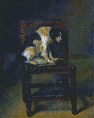 Aesthetic Dog On Chair Diamond Paintings