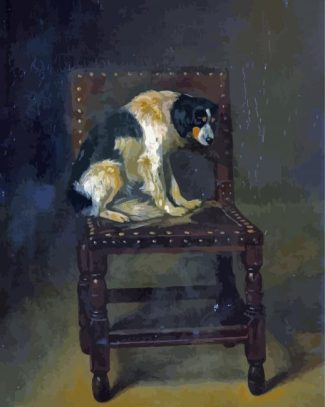 Aesthetic Dog On Chair Diamond Paintings