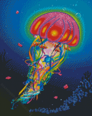 Aesthetic Neon Jellyfish Diamond Paintings