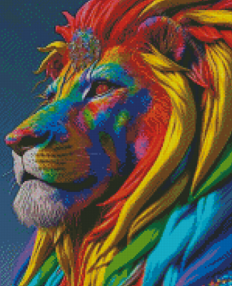 Aesthetic Colorful Lion Diamond Paintings
