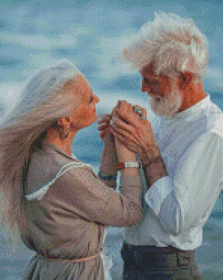 Aesthetic Old Couple in Love Diamond Paintings