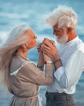Aesthetic Old Couple in Love Diamond Paintings