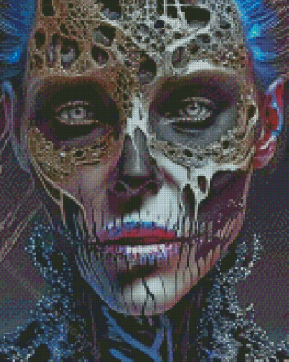 Aesthetic Sad Skull Girl Diamond Paintings
