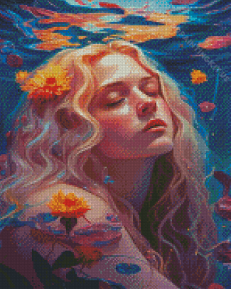 Blond Woman Under The Water Diamond Paintings