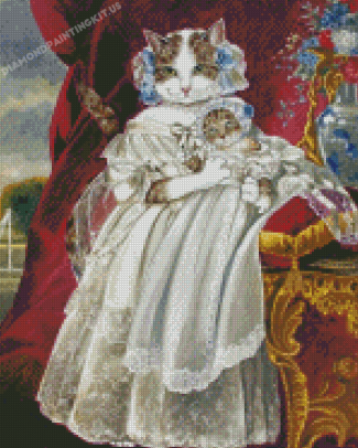 Bride Cat And Daughter Diamond Paintings