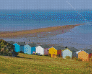 Colorful Building Whitstable Beach Diamond Paintings