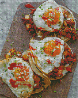 Fried Egg Breakfast Tacos Diamond Paintings
