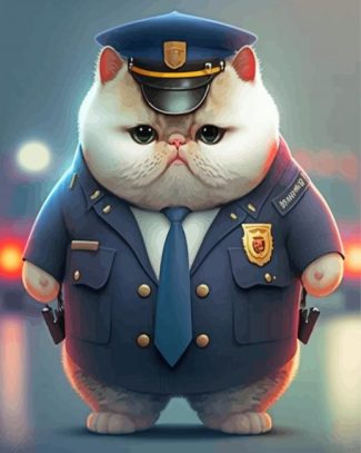 Police cat Diamond Paintings