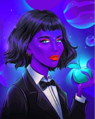 Purple Woman Diamond Paintings