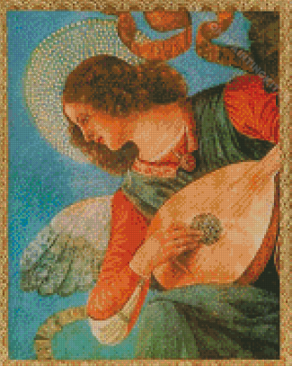 Vintage Angel Playing Mandolin Diamond Paintings