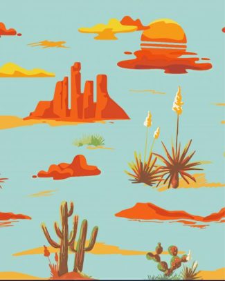 Vintage Desert Landscape Diamond Paintings