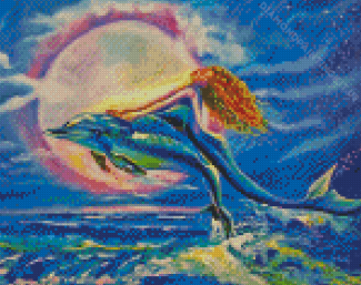 Woman And Dolphin art Diamond Paintings
