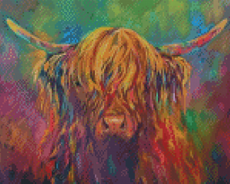 Abstract Highland Cattle Diamond Paintings