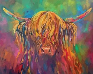 Abstract Highland Cattle Diamond Paintings