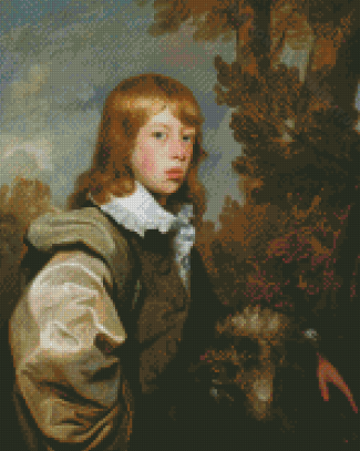 Gilbert Stuart With Dog Pet Diamond Paintings