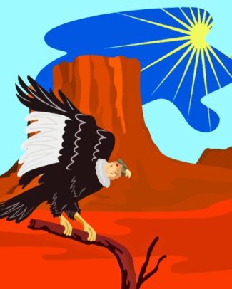 Illustration Andean Condor Bird Diamond Paintings