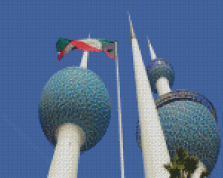 Kuwait Towers And Flag Diamond Paintings