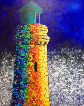 Abstract Teignmout Lighthouse Diamond Paintings