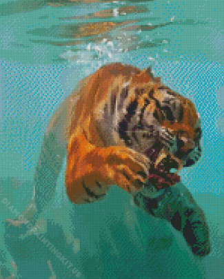 Abstract Tiger In The Water Diamond Paintings