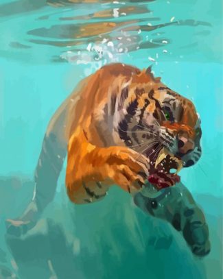 Abstract Tiger In The Water Diamond Paintings