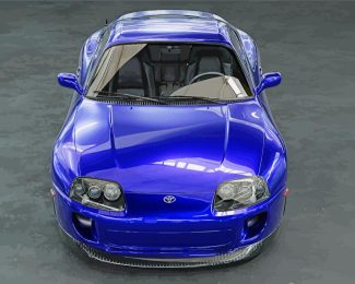 Blue Supra Mk4 Sport Car Diamond Paintings