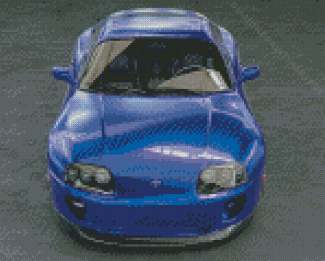 Blue Supra Mk4 Sport Car Diamond Paintings