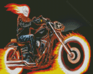 Cool Ghost Rider Motorcycle Rider Diamond Paintings