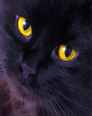 Cute Black Cat Eyes Diamond Paintings