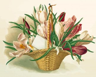 Flowers In Basket Diamond Paintings