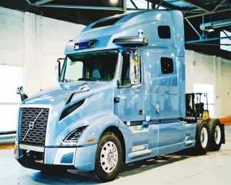 Blue Volvo Truck Diamond Painting