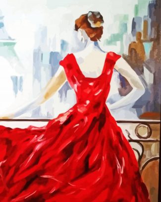 Bride In Red Dress Diamond Painting