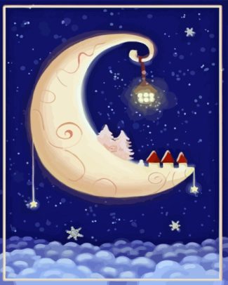 Christmas Crescent Moon Diamond Painting